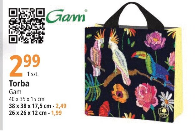 Torba zakupowa 38 x 38 x 17.5 cm Gam promocja