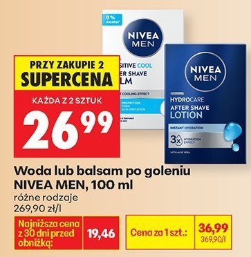 Woda lub balsam po goleniu NIVEA MEN, 100 ml promocja w Biedronka