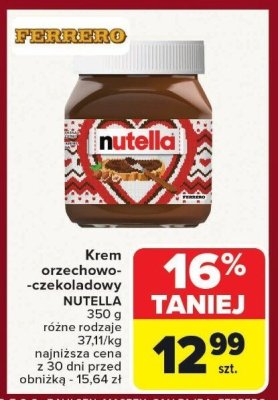 Krem orzechowo-czekoladowy NUTELLA promocja w Carrefour