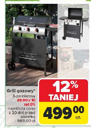 Grill gazowy 3-palnikowy promocja w Carrefour