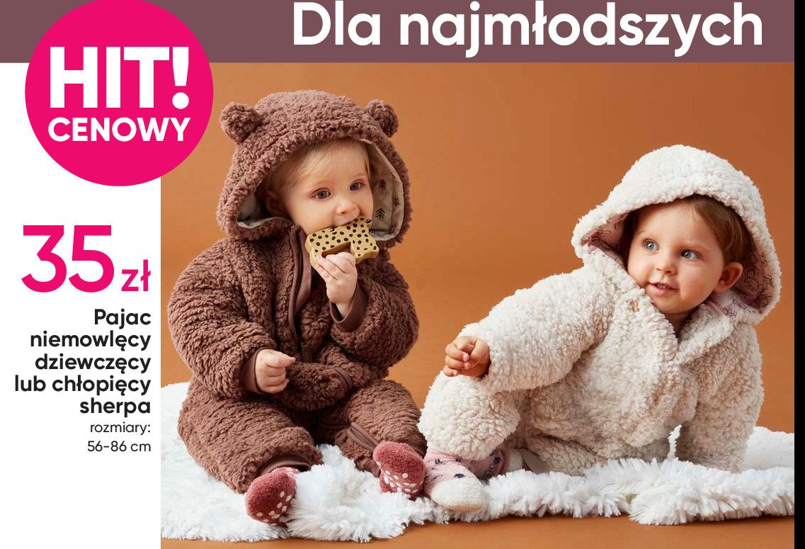 Pajac niemowl臋cy dziewcz臋cy sherpa 56-86 cm promocja