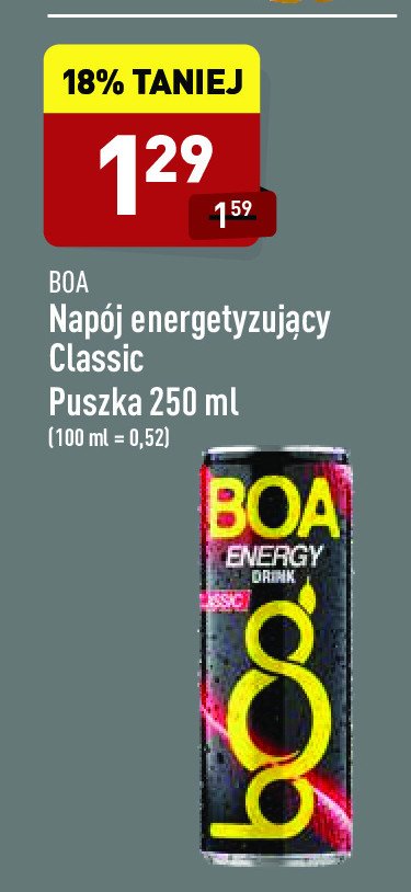 Napój energetyczny classic Boa energy drink promocja