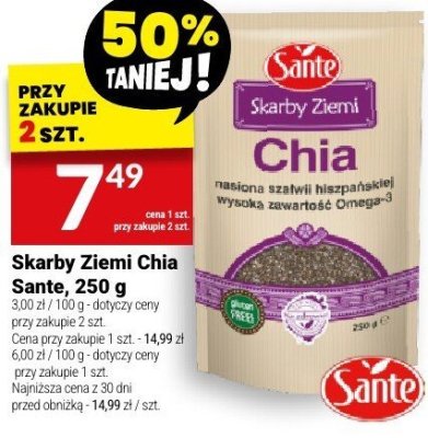 Skarby Ziemi Chia Sante 250g promocja w Twój Market