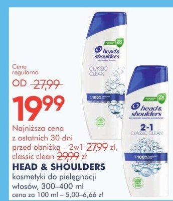 Szampon do włosów HEAD & SHOULDERS kosmetyki do pielęgnacji włosów promocja w Super-Pharm
