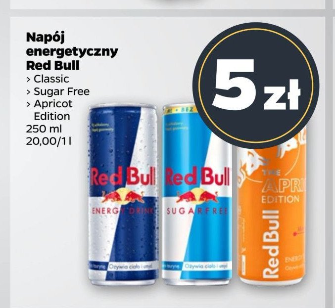 Napoj energetyczny Red bull apricot promocja