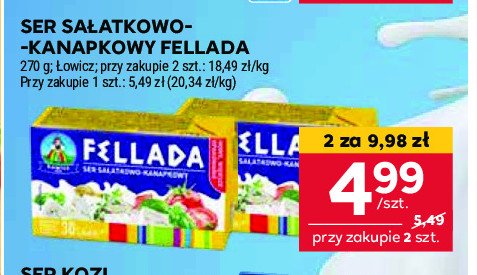 Ser sałatkowo-kanapkowy 30 % Łowicz 1906 fellada promocja w Stokrotka