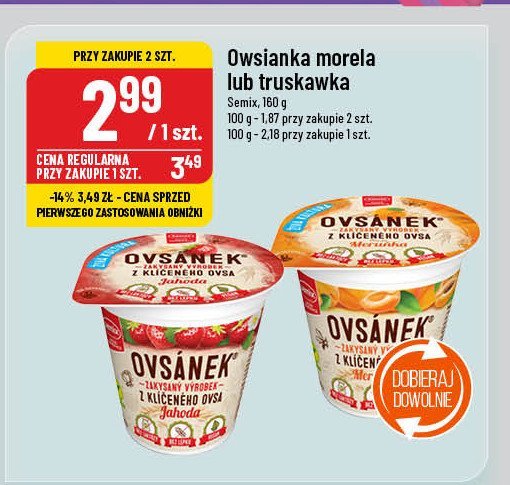 Owsianka truskawkowa Semix promocja w POLOmarket