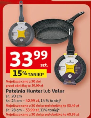 Patelnia Hunter lub Vator śr: 20 cm / 24 cm / 28 cm promocja w Auchan