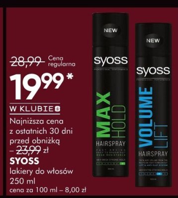 Lakier SYOSS lakier do włosów 250 ml promocja w Super-Pharm