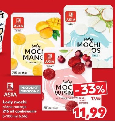 Lody mochi różne rodzaje promocja w Kaufland
