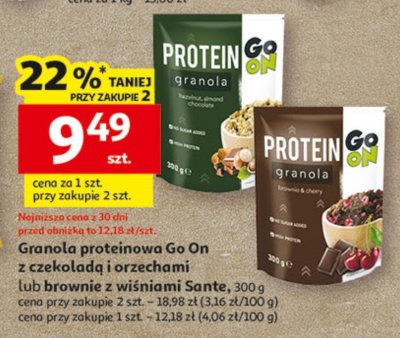 Granola proteinowa  z czekoladą i orzechami, 300 g Go On promocja