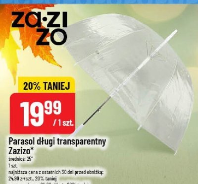Parasol długi transparentny Zazizo promocja w POLOmarket