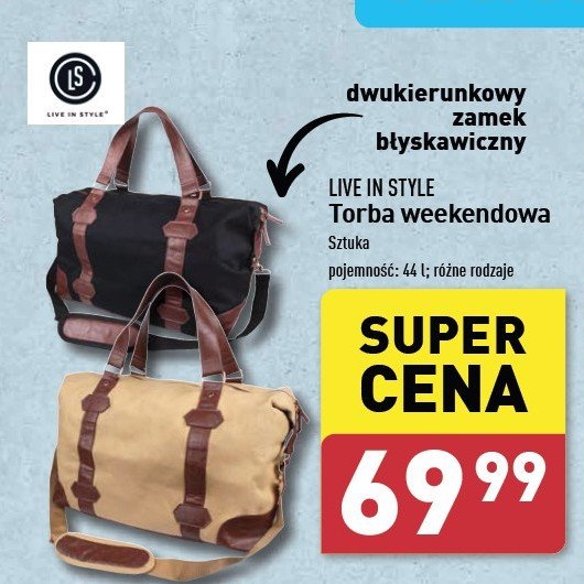 Torba weekendowa 44 l Live in style promocja