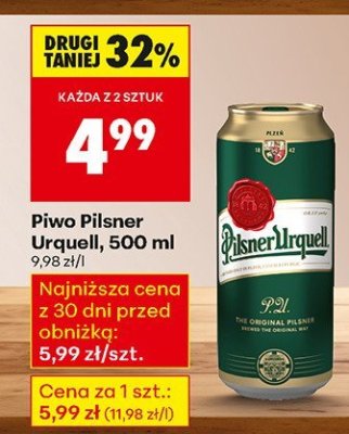 Piwo Pilsner Urquell, 500 ml promocja w Biedronka