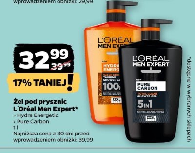 Żel pod prysznic L'Oréal Men Expert Hydra Energetic Pure Carbon promocja w Netto