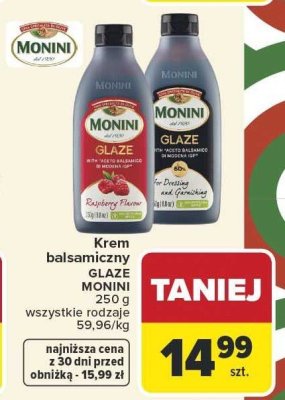 Krem balsamiczny GLAZE MONINI wszystkie rodzaje promocja w Carrefour Market
