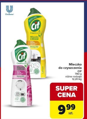 Mleczko do czyszczenia Cif różne rodzaje promocja w Carrefour