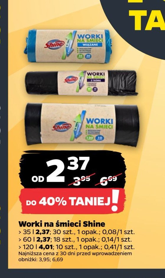 Worki na smieci 35 l Shine classic promocja