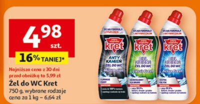 Żel do WC Kret 750 g, wybrane rodzaje promocja w Auchan