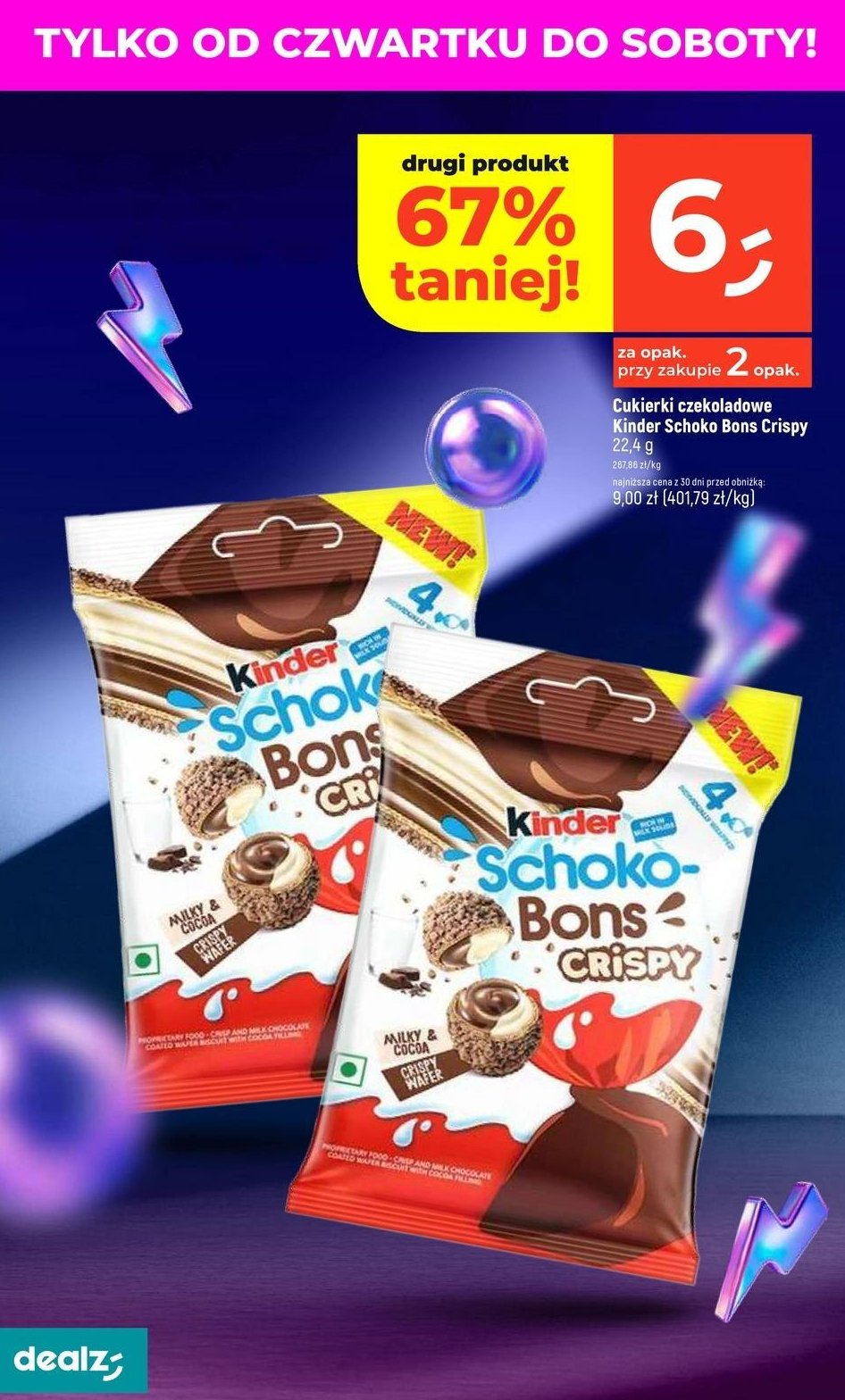 Cukierki crispy Kinder schoko-bons promocja