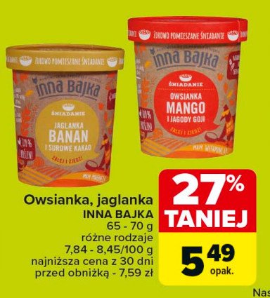 Jaglanka banan i surowe kakao Inna bajka promocja