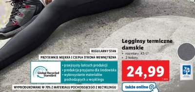 Legginsy termiczne damskie xs-l Crivit promocja
