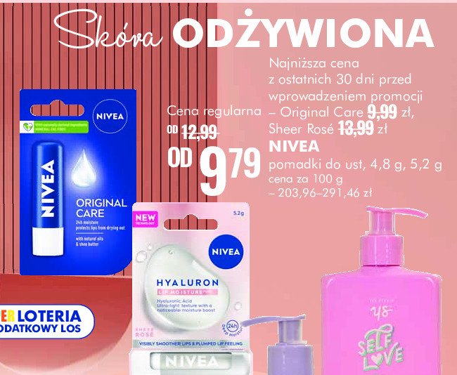 Balsam do ust moisture plus rose Nivea hyaluron promocja w Super-Pharm