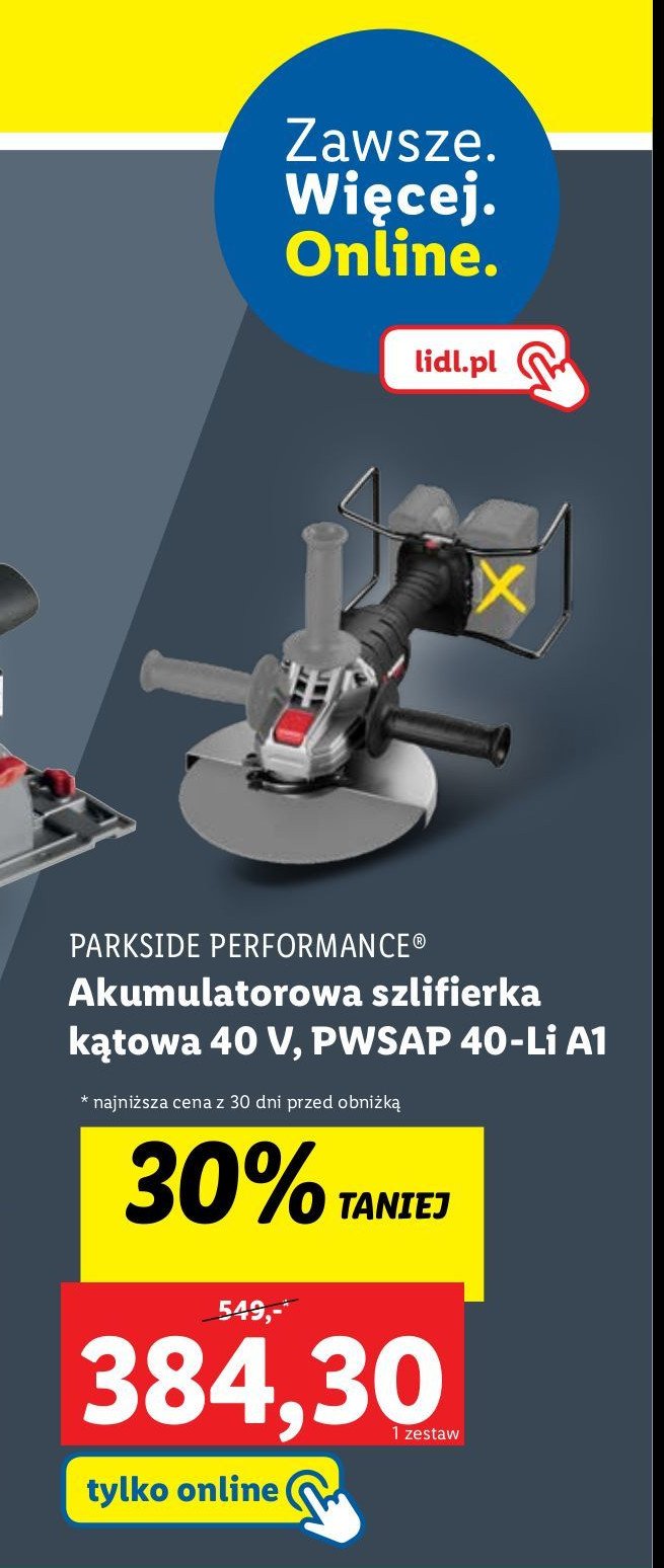 Szlifierka k膮towa 40v Parkside promocja