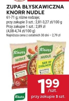 Zupa błyskawiczna Knorr Nudle, różne rodzaje promocja w Stokrotka