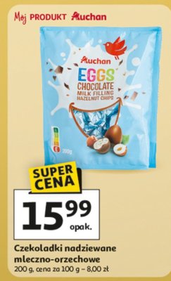 Czekoladki nadziewane mleczno-orzechowe Auchan 200 g promocja w Auchan