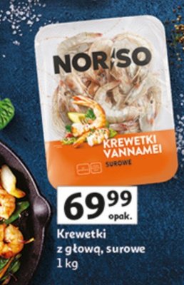 Krewetki z głową surowe Norso promocja w Auchan