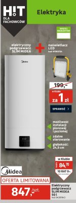 Elektryczny podgrzewacz SLIM MIDEA 50 l promocja w Leroy Merlin