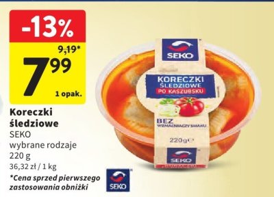 Koreczki śledziowe SEKO wybrane rodzaje promocja w Intermarche