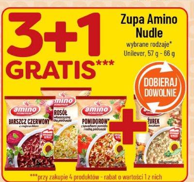 Zupa Amino Nudle wybrane rodzaje Unilever 57 g - 66 g promocja w POLOmarket