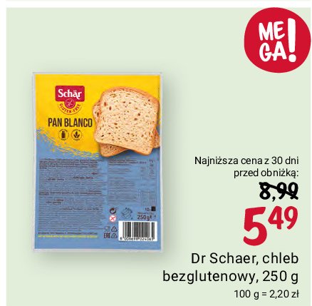 Chleb bezglutenowy pan blanco Schar promocja