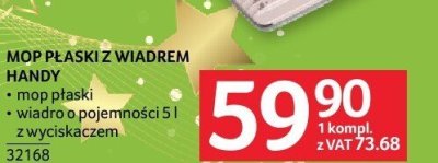 Mop płaski z wiadrem Handy promocja w Selgros