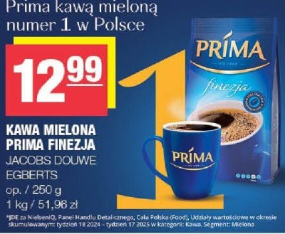 Kawa mielona Prima Finezja Jacobs Douwe Egberts promocja w SPAR