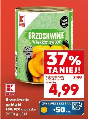 Brzoskwinie połówki w lekkim syropie promocja w Kaufland