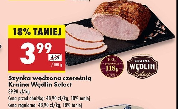 Szynka wędzona czereśnią Kraina wędlin select promocja