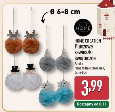 Pluszowe zawieszki świąteczne  promocja w Aldi