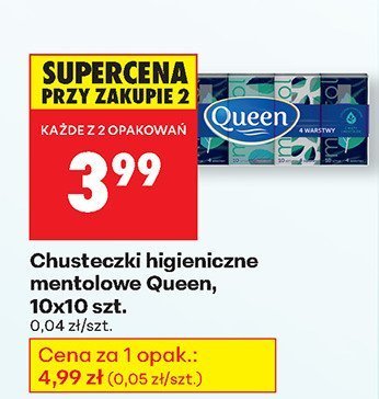 Chusteczki higieniczne mentolowe 10x10 szt. promocja w Biedronka