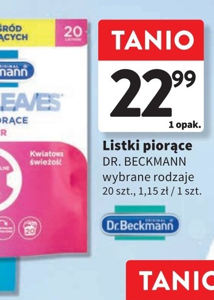 Listki piorące kolor Dr. beckmann promocja w Intermarche