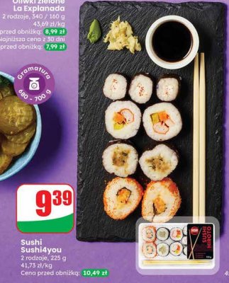 Sushi 2 rodzaje Sushi4you promocja w Dino