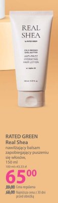 Balsam nawilżający RATED GREEN Real Shea zapobiegający puszeniu się włosów promocja w Hebe