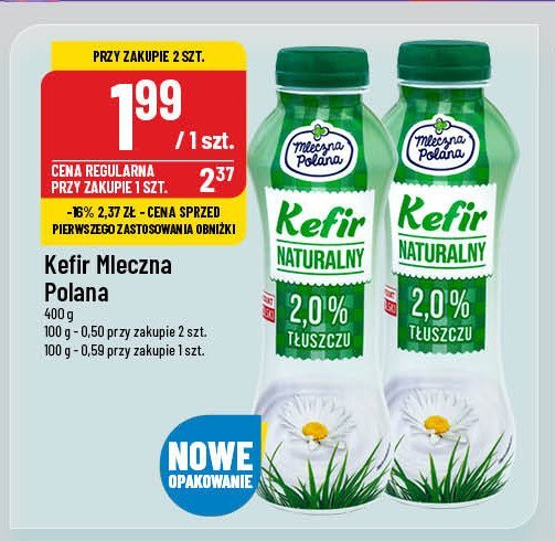 Kefir naturalny 2% Mleczna polana promocja