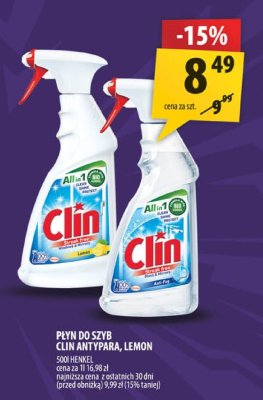 Płyn do szyb Clin Antypara Lemon promocja w Arhelan