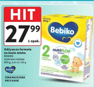 Odżywcza formuła na bazie mleka Bebiko 2 600g promocja w Intermarche