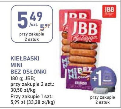 Kiełbaski mini bez osłonki JBB promocja w Stokrotka