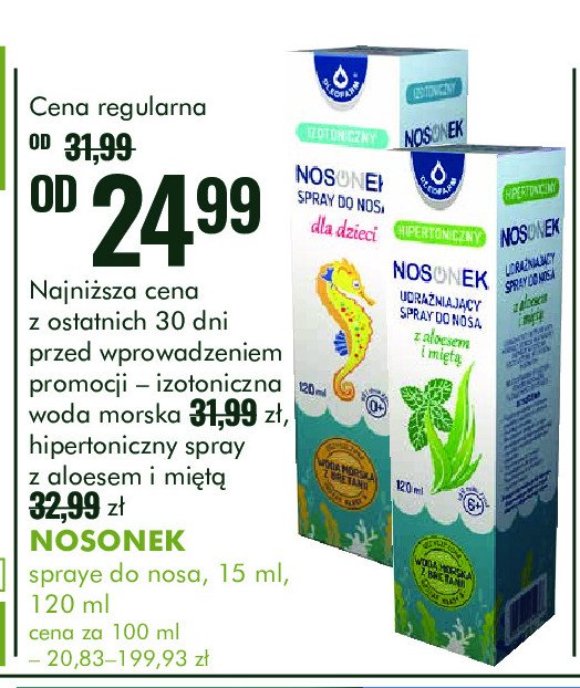 Spray do nosa z aloesem i miętą NOSONEK promocja