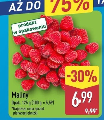 Maliny opak. 125 g promocja w Aldi